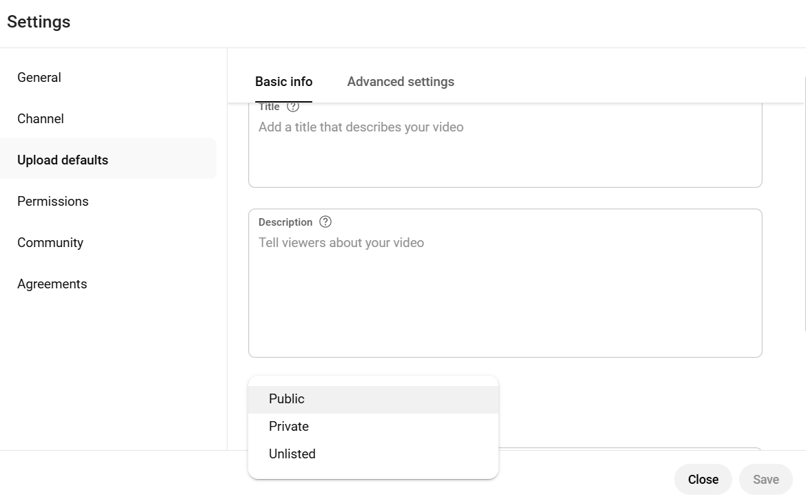 Set your videos to private by default and review all details before making them public.