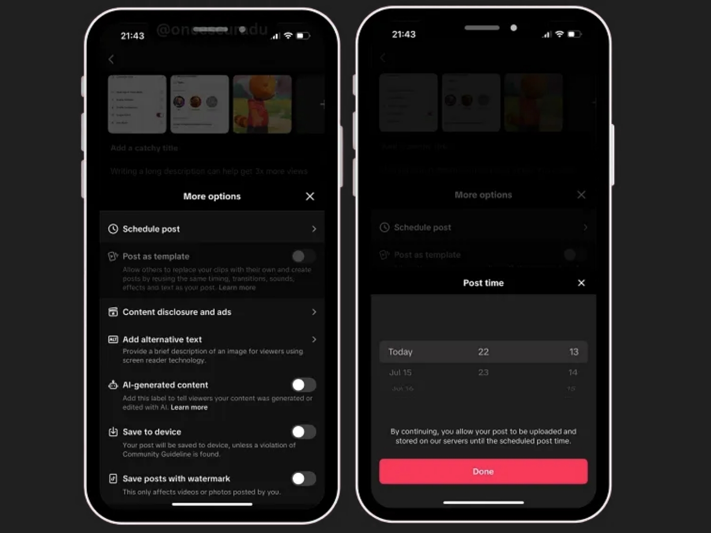 TikTok, içerik oluşturucular için içeriklerini planlamayı ve yönetmeyi daha da kolaylaştırmak amacıyla, gönderi oluşturma ekranına doğrudan gönderi planlama seçeneği ekledi.